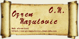 Ozren Mazulović vizit kartica